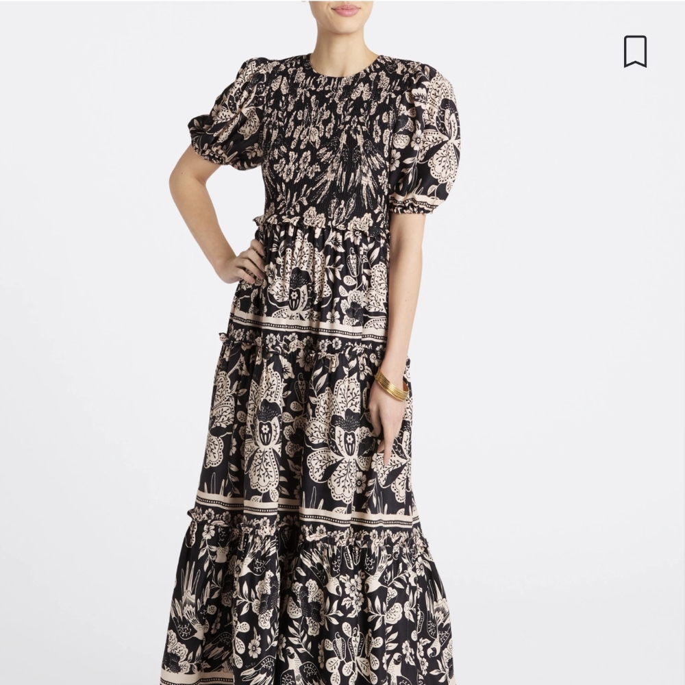 Farm Rio Black Floral Maxi Dress, M